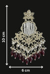 Tessara Silver Kundan Chandeliers with Wine Beads