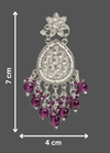Tessara Silver Kundan Teardrop Danglers with Wine Beads