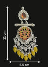Tessara Silver-Plated Multicolor Meenakari Earrings with Yellow Beaded Tassels