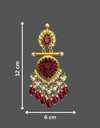 Tessara Gold Carved Stone & Pearl Danglers in Maroon