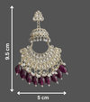 Tessara Gold Kundan Pearl Chandbali with Wine Beads