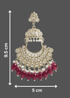 Tessara Gold Kundan Pearl Chandbali with Rani Pink Beads