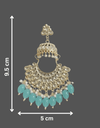 Tessara Gold Kundan Pearl Chandbali with Sea Green Beads