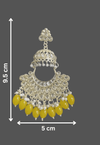 Tessara Gold-Plated Kundan Chandbali Earrings with Yellow Beads