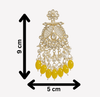 Tessara Gold-Plated Kundan & Pearl Chandbali Earrings with Yellow Beads