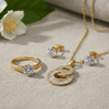 Tessara Gold-Plated Interlocked Zirconia Pendant Set