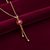 Tessara Gold-Plated Ruby-Toned Floral Dangler Pendant