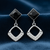 Tessara Sterling Silver Black Stone & Zirconia Drop Earrings