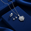 Tessara Silver Floral Zirconia Pendant Set with Solitaire Ring