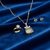 Tessara Gold-Plated Translucent Stone Bow Pendant Set