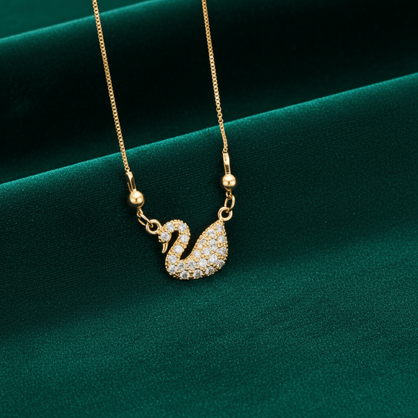 Tessara Gold-Plated Swan Zirconia Pendant