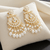 Tessara Gold-Plated Kundan & Pearl Drop Earrings in White