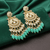 Tessara Gold-Plated Kundan & Pearl Chandbali Earrings with Sea Green Beads