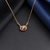Tessara Gold-Plated Ruby-Toned & Floral Pendant