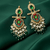 Tessara Gold-Plated Multicolor Meenakari Earrings with Green Beaded Tassels