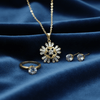 Tessara Gold-Plated Zirconia Star & Solitaire Pendant Set