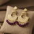Tessara Gold Kundan Pearl Chandbali with Wine Beads