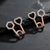 Tessara Rose Gold-Plated Black Stone Heart & Zirconia Earrings