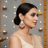 Tessara Silver Kundan Chandeliers with Rani Pink Beads