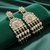 Tessara Gold-Plated Kundan Chandelier Earrings with Bottle Green Beads