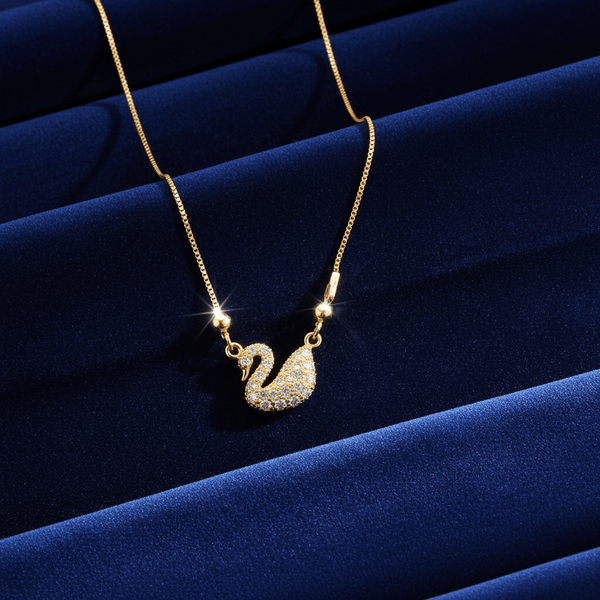 Tessara Gold-Plated Swan Zirconia Pendant