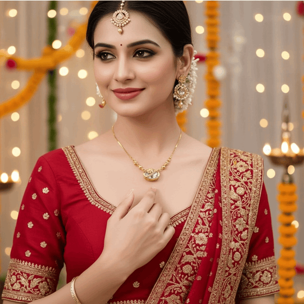 Tessara Gold-Plated White AD-Studded Clover Pendant