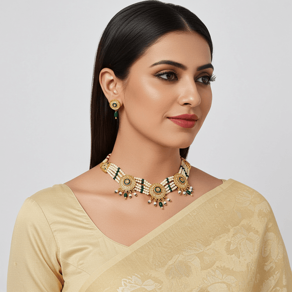 Tessara Alloy Gold-plated Multicolor Jewel Set