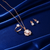 Tessara Rose Gold-Plated Pearl & Zirconia Floral Pendant Set