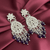 Tessara Silver-Plated Kundan Teardrop Earrings with Purple Beaded Fringe