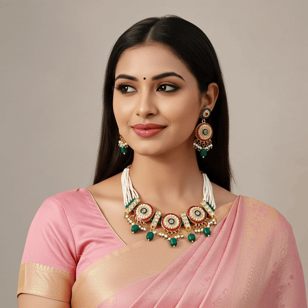 Tessara Alloy Gold-plated Multicolor Jewel Set