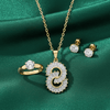 Tessara Gold-Plated Interlocked Zirconia Pendant Set