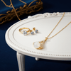 Tessara Gold-Plated Translucent Stone & Zirconia Pendant Set