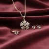 Tessara Gold-Plated Zirconia Star & Solitaire Pendant Set
