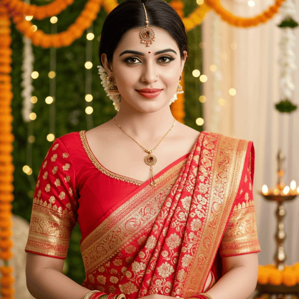 Tessara Gold-Plated Brown & White AD-Studded Tassel Pendant