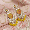 Tessara Silver-Plated Multicolor Meenakari Earrings with Yellow Beaded Tassels