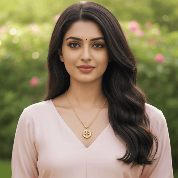 Tessara Gold-Plated Zirconia Floral & Multicolor Pendant