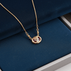 Tessara Gold-Plated Ruby-Toned & Floral Pendant