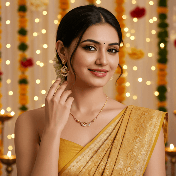 Tessara AD-Studded Swan Heart Necklace, Gold-Toned