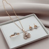 Tessara Rose Gold-Plated Zirconia Floral & Solitaire Set
