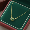 Tessara Gold-Plated Emerald-Toned & Floral Pendant