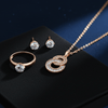 Tessara Rose Gold-Plated Interlocked Zirconia Pendant Set