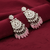 Tessara Silver-Plated Kundan Chandelier Earrings with Dusty Pink Beads