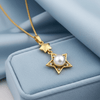 Tessara Gold-Plated Pearl & Zirconia Star Pendant