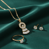 Tessara Gold-Plated Zirconia Cascade & Solitaire Pendant Set