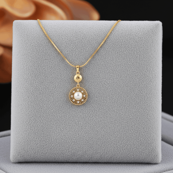 Tessara Gold-Plated Pearl & Zirconia Dangler Pendant