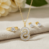 Tessara Gold-Plated Interlocked Zirconia Pendant Set