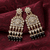 Tessara Gold-Plated Kundan Chandelier Earrings with Black Beads