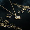 Tessara Gold-Plated Translucent Stone Floral & Solitaire Set