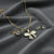 Tessara Gold-Plated Translucent Stone Bow & Zirconia Pendant Set