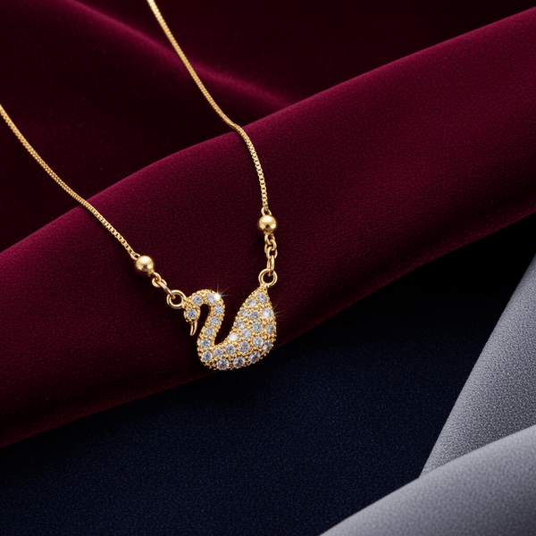 Tessara Gold-Plated Swan Zirconia Pendant